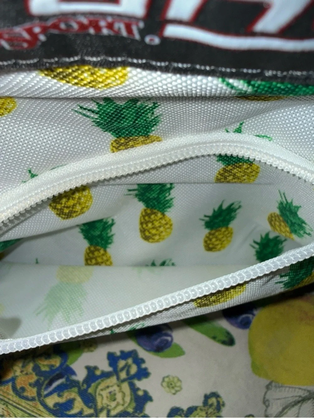 Jansport White Pineapple Print Backpack -Medium